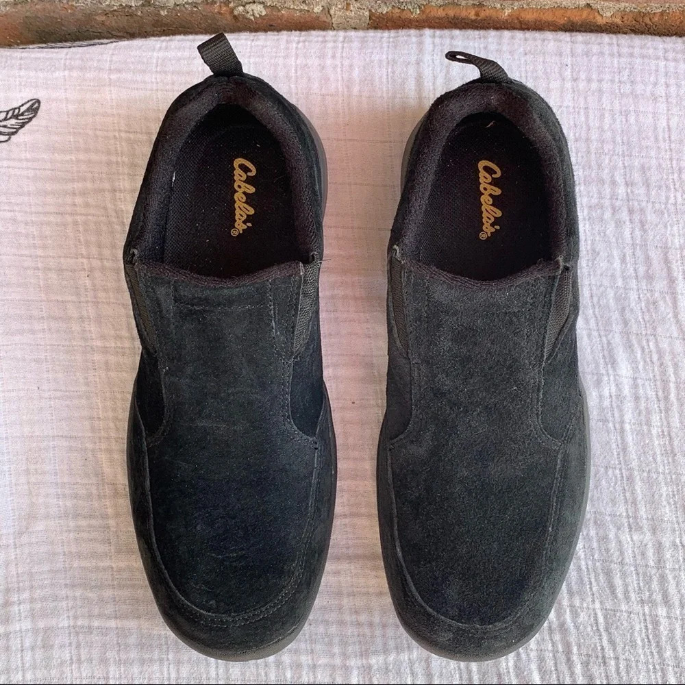 CABELA'S Comfort Shoes Slip-On Hiking Walking Black Suede 84-1122 Womens… - Picture 8 of 10